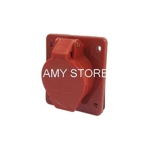 IP44 16A 3P+E IEC309-2 Industrial Panel Mount Socket Red w Washer