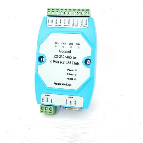Isolated bidirectional 4 port four port RS485 hub hub repeater distributor