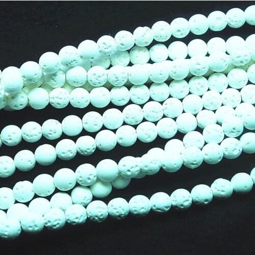 New white lava stone round ball lava beads natural beads for bracelets making 6mm 8mm jewelry diy beads 15.5 inches wholesale