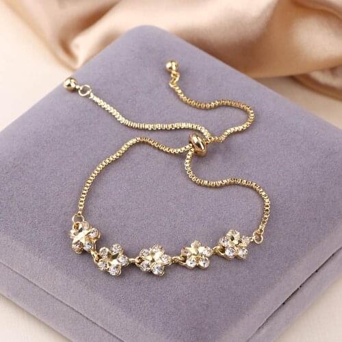 2020 Korea Hot Sale Bracelet Fashion Jewelry Micro Inlaid Zirconium Flower Star Adjustable Everyday Bracelet for women