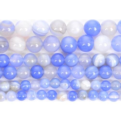 Sky Blue Sardonyx Agate Natural Stone Beads Losse Beads For Jewelry Making DIY Bracelets Earring Accessories Beads 4/6/8/10/12MM