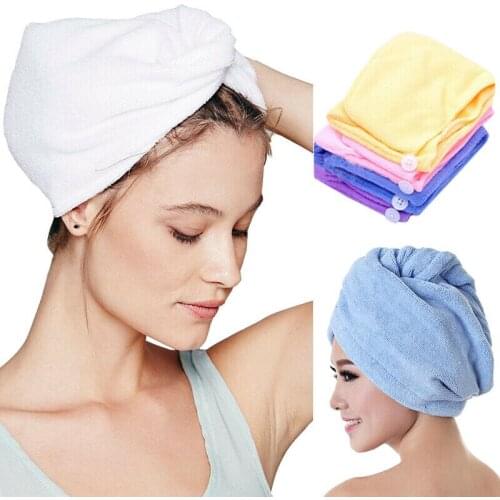 New Arrival Super Absorbent Hair Drying Towel Turban Bathing Cap Bathrobe Hat Head Wrap Hot