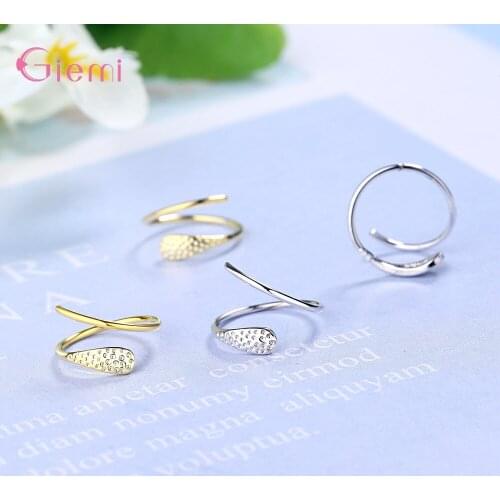 New Style Genuine 925 Sterling Silver Spiral Shape Hoop Earrings For Women Girls Wedding Dance Party Fashion Jewelry Accessory