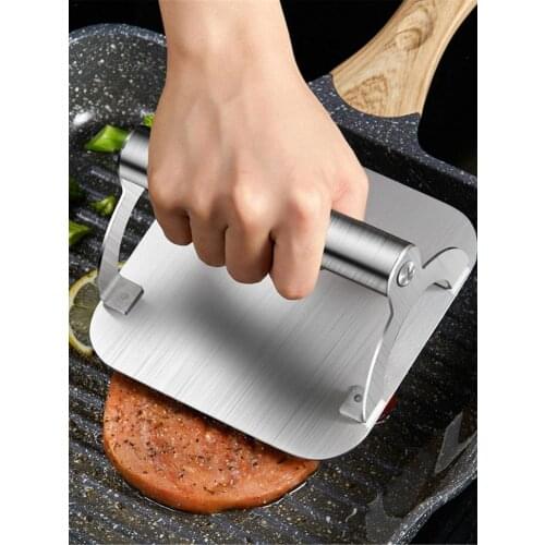 Stainless Steel Grill Press Heavy Barbecue Burger Press Smasher With Metal Handle For Professional And Home Cooking Durable