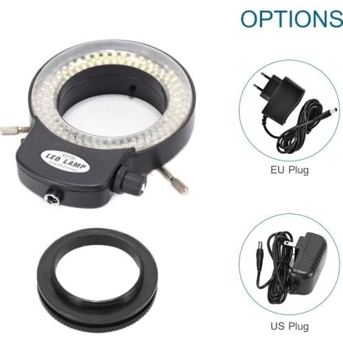 Variable 144 LED Ring Light for Stereo Microscope and Camera Adjustable Illuminator with Dimmer for Stereoscopic Microscope