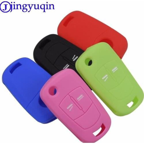 Jingyuqin Silicone Folding Flid Car Key Cover Case Fob For Vauxhall Opel Corsa Astra Vectra Signum 2 Button Silicone Remote