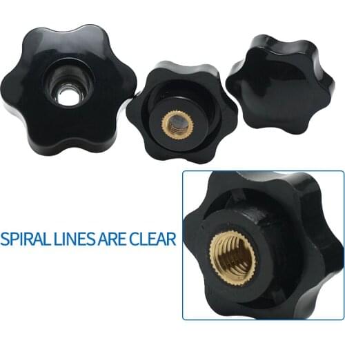 10/5 PCS M5 M6 M8 M10 Plum Hand Tighten Nuts Handle Thread Star Mechanical Black Thumb Nuts Clamping Knob Manual Nuts
