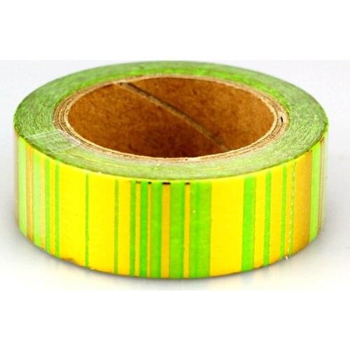 15mm*10m Cute Special Stripes Golden Foil Washi Tape High Quality Individually Wrapped Sticky Paper Tape Masking Tape Stationery