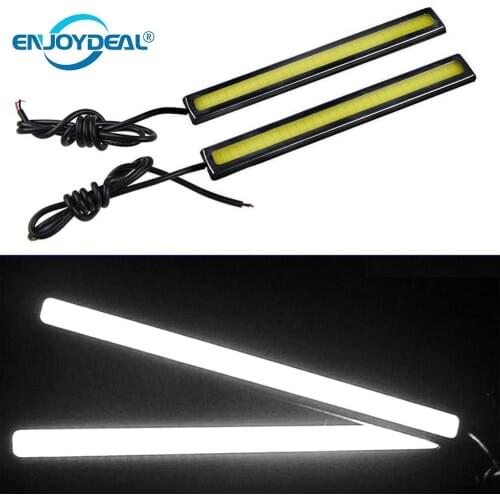 2pcs17CM Super Bright Universal COB LED Cars Daytime Running Lamp Turn Light Fog Lamp Driving Strip Light LED Light Head Lamp