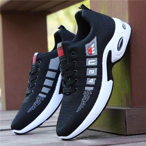 2021 Men Sneakers Breathable Mens Sports Shoes Mesh Flat Lace-up Casual Shoes Man Shock Absorption Shoes chaussure homme