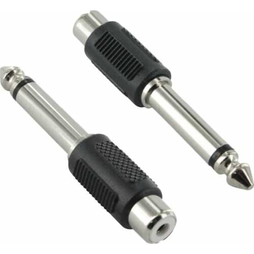 6.35mm 1/4" Mono Male to RCA Female Connector Adaptor Plug Hi-Fi NEW NEW