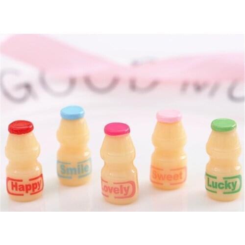 8pcs 12*22mm Cute Milk Yogurt Bottle Resin Charms Plastic Pendant For DIY Keychain Earring Handmade Jewelry Making