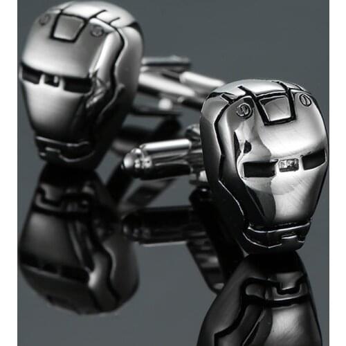 AS178 High quality superhero Cufflinks new fashion jewelry Iron Man Mask Cufflinks mens business shirt suit badge pin gift
