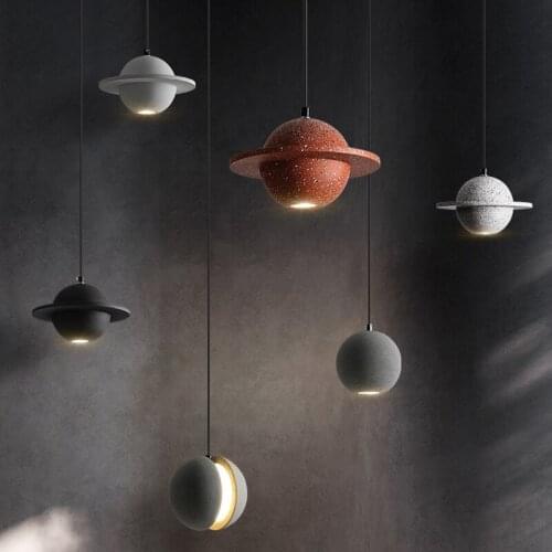 Cement lamp, planet lamp, restaurant chandelier, bar counter, Nordic bedroom, bedside small chandelier, window chandelier