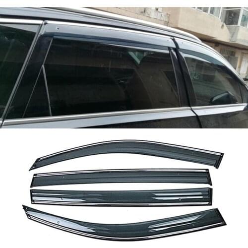 CEYUSOT 4 Pcs For Sun Window Visor New Audi Q7 Window Rain Shield Sun Guard Trim Strip 2016-2020 Window Visor Q7 Accessories