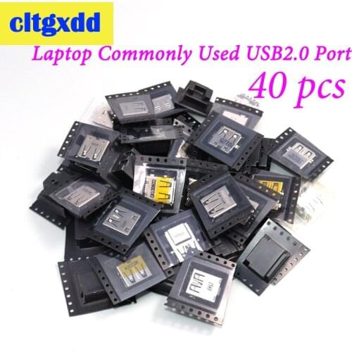Cltgxdd 40 Pcs USB Socket 2.0 USB Jack Connector Port For Laptop commonly used USB 2.0 Port Data Transmission Interface