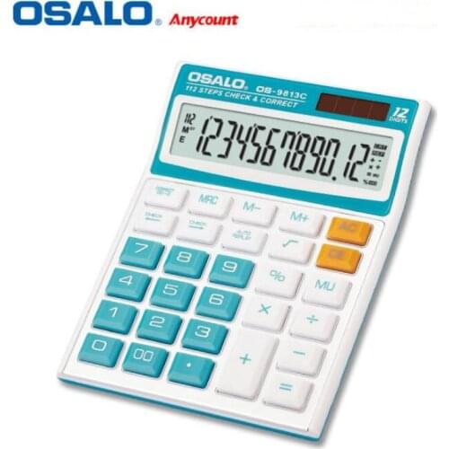 New 9813C ABS plastic button calculator desktop solar calculator 12-digit display calculator
