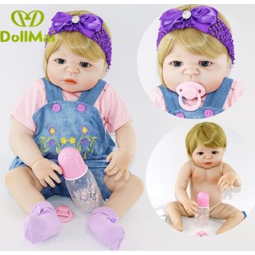 DollMai Real Full Silicone Reborn Baby Menina Alive rebirth toddler doll 23'' Baby Bonecas girl kid gift Bebes reborn