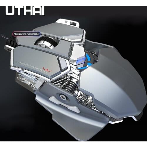 UTHAI DB25 new mechanical gaming mouse 9-key macro definition color backlit Wired mouse 6400DPI, suitable for notebook computers