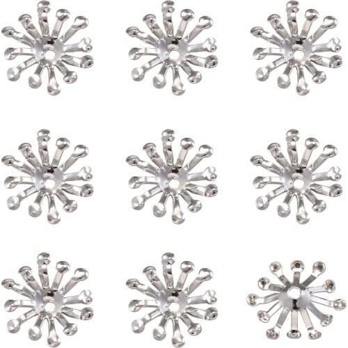 12x3.5mm Metal Flower Bead Cap for Jewelry DIY Making hole: 1.5mm