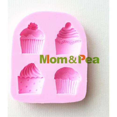 Mom&Pea 1483 Free Shipping Cupcake Mold Cake Decoration Fondant Cake 3D Mold Soap Mold Food Grade