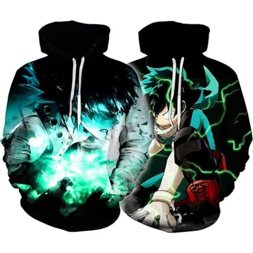 NEW Anime My Hero Academia Hoodies Midoriya Izuku Casual Anime Men Hoodie Cosplay Costume Sweatshirt Streetwear Top Sweatshirt