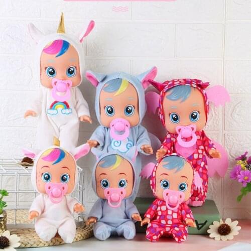 Original 3D Silicone Inteiro Realista Doll Beber Reborn Cry A Baby Magic Tears Surprise Figures For kids girl Gift bath toys