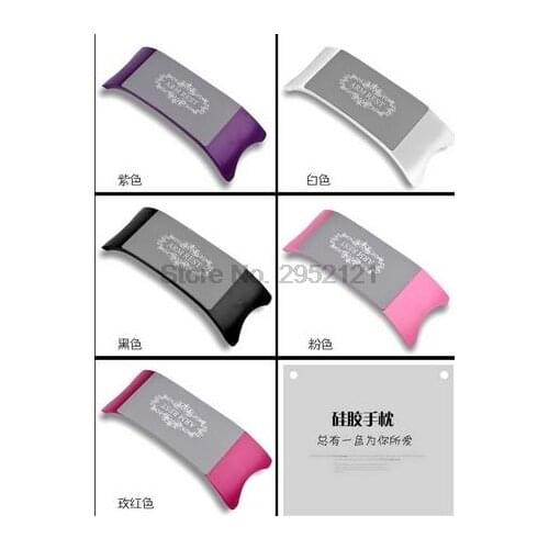 By dhl or ems 200pcs Nail Art Silicone Plastic Pillow Hand Holder Cushion Table Mat Pad Foldable Washable Manicure Tools 2018