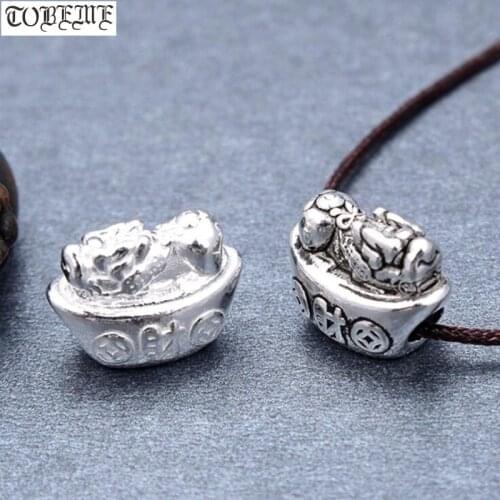 100% 925 Silver Lucky Pixiu Pendant Real 925 Sterling Power Pixiu Bead Good Luck Wealth Pixiu Bead Pendant