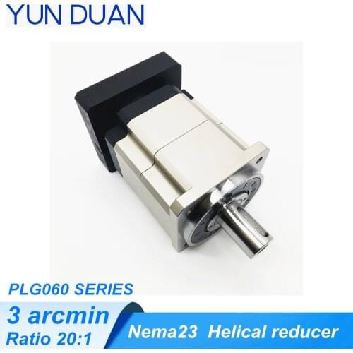 5 arcmin Nema23 reducer Ratio 20:1 High precision helical reducer 57mm stepping motor, 20:1 planetary gearbox reducer 8mm shaft