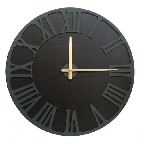 North Designed Tuşpa Mildew Green Roman Decorative Wall Clock 48 Cm