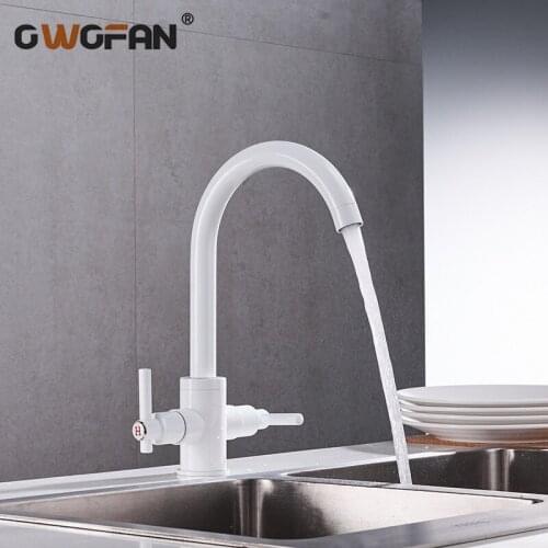 Modern Kitchen High Arch Chrome Finish Basin Faucet Swivel Dual Handle Crane Black Oil Rubbed Sink Faucet Simple Mixer Tap -020