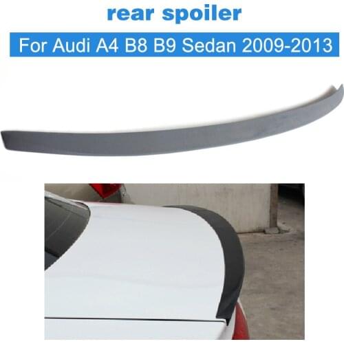 Rear Trunk Spoiler Wing For Audi A4 B8.5 Sedan 2009 - 2013 Rear Trunk Spoiler Boot Lip Wing PU UNpainted Gray Primer