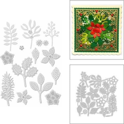 2020 New Christmas Iris Metal Cutting Dies Flower and Leaves Die Cut Scrapbooking For Crafts Greeting Card Making no Stamps Sets