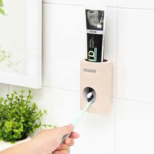 Automatic Toothpaste Dispenser Dust-proof Toothbrush Holder Wall Mount Stand Toothpaste Squeezers Bathroom Accessories Set