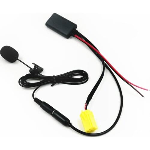 Biurlink Car Bluetooth 5.0 Aux Adapter Audio Cable MINI ISO 6Pin Handsfree Microphone MIC for Fiat Grande Punto