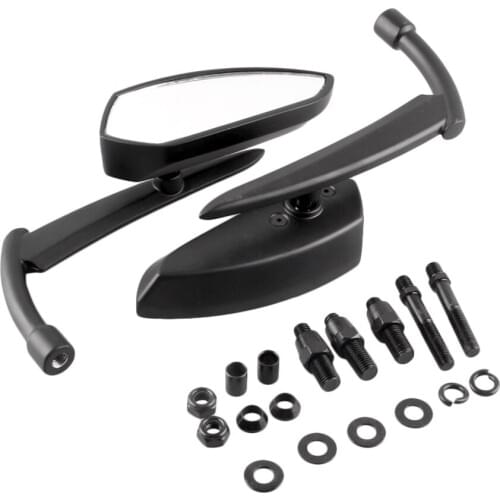 Motorcycle Rear View Side Mirrors Rearview Wing Mirrors Universal For All Naked Bikes & Cruiser Bikes 8mm 10mm Thread