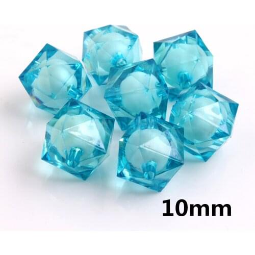 50pcs 10mm Transparent Diamond Shape Bead Acrylic Beads DIY Jewelry Making For Bracelet Necklace Clothes Accessories