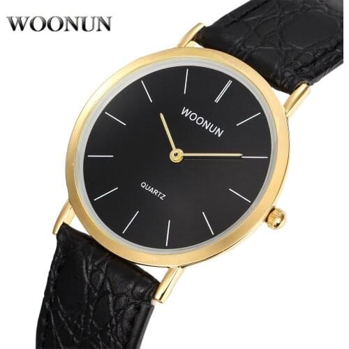 2020 Super Thin Mens Watches WOONUN Luxury Gold Watches Men Man Clock Waterproof Shockproof Quartz-Watch relogio masculino