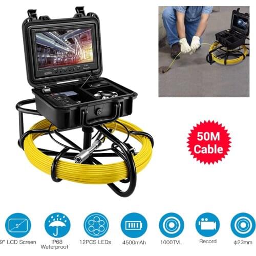 Eyoyo 9600A 23mm Pipeline Endoscope Inspection Camera 9" 50M Underwater Industrial Pipe Sewer Drain Wall Video Plumbing Camera