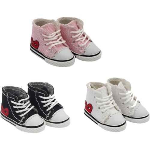 2.5*1.1cm Doll Shoes with Heart Shape Boots for OB11 Obitsu11 GSC Clay Dolls and Other 1/12 BJD Dolls Toy Accessories