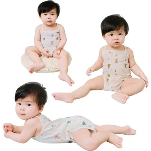 Summer Toddler Baby Boys Girls Romper Newborn Infant Sleeveless Air Conditioning Belly Protector Clothing Jumpsuits Kid Bodysuit