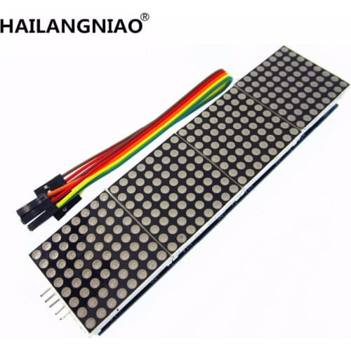 MAX7219 Dot Matrix Module Microcontroller 4 In One Display with 5P Line 4 in 1