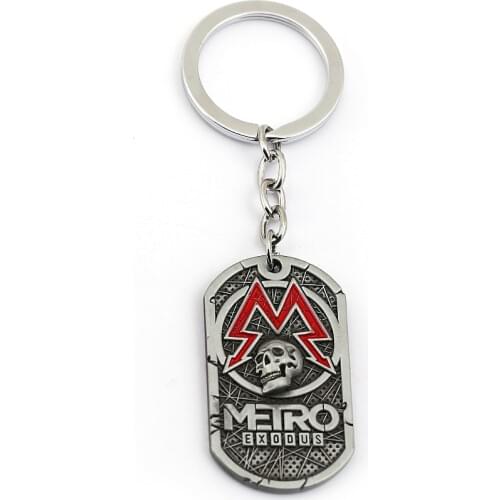 Metro Exodus 2033 Keychain Skull Pendant keychains Dog Tag Key Chains Car Keyring Charm Game Jewelry llaveros Gifts