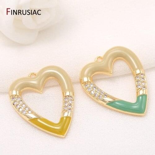 Fashion Rhombus/Pentagram/Heart-shaped/Drop Shape Enamel Pendants Fittings For DIY Making Creative Earrings Necklaces Components
