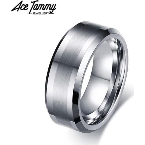 Beveled Tungsten Matte Ring Simple Glossy Tungsten Carbide Ring Rings for Men Wholesale Simple Couple Wedding Rings