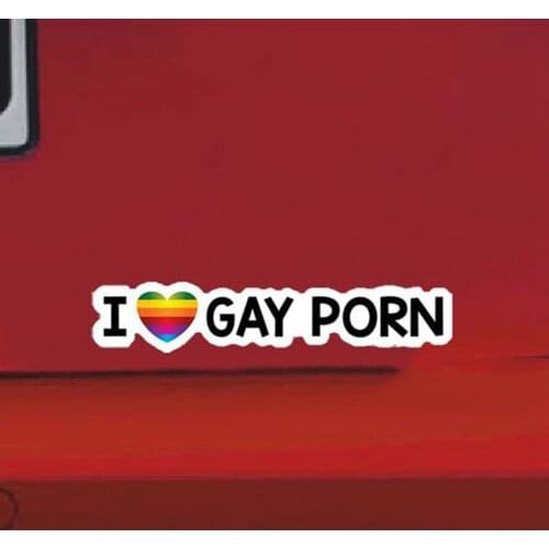 Car Personality Stickers I LOVE GAY PORN Reflective Car Stickers Waterproof Decorative Pull Flower Auto Product Car Accessories