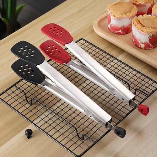 Non-Slip Silicone Food Tong Stainless Steel Kitchen Tongs Heat-Resistant Bread Salad Serving Tong with Joint Lock Kitchen Tools