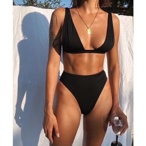 2021 New Sexy Bikini Solid Swimsuit Women Swimwear Push Up Bikini Set Brazilian Bathing Suit Summer Beach Wear Swimming Suit