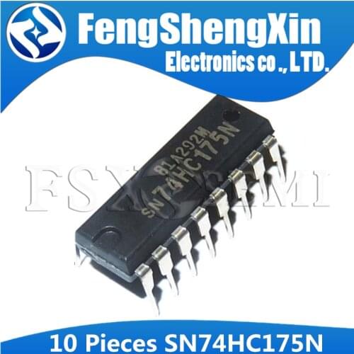 10pcs/lot New SN74HC175N SN74HC175 74HC175N 74HC175 DIP-16 QUADRUPLE D-TYPE FLIP-FLOPS WITH CLEAR